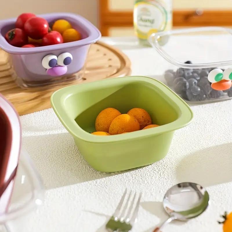 Cute Cartoon Double Layer Mini Drain Basket, Multifunctional Household Fruit Snack Storage Basket, Thickened Fruit Bowl Cute Cartoon Double Layer Mini Drain Basket, Multifunctional Household Fruit Snack Storage Basket, Thickened Fruit Bowl